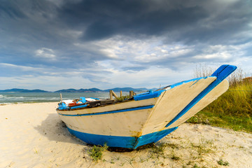 Colorful boats on the beach