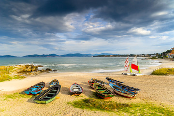 Colorful boats on the beach