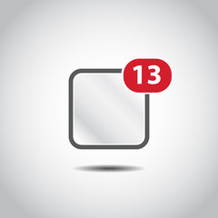 New messages icon with notification. Envelope with incoming message. Vector symbol