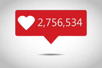 New Counter Notification Icon. Follower. New Icon likes symbol, button, ui, web. Social media likes. Vector illustration. EPS 10