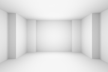 Abstract white empty room simple illustration.