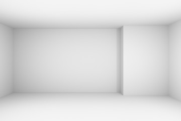 Abstract white empty room, simple illustration.
