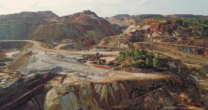 Rio Tinto mining in Huelva Spain. From this open pit mines tons of copper, zinc, gold, silver,lead and other metals are being extracted since year 3000 BC to nowadays.