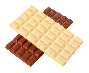 WHITE AND MILK CHOCOLATE BARS CUT OUT
