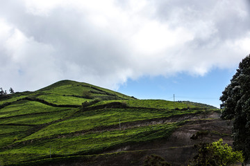 landscape with mountains and clouds
