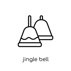 jingle bell icon. Trendy modern flat linear vector jingle bell icon on white background from thin line Christmas collection, outline vector illustration