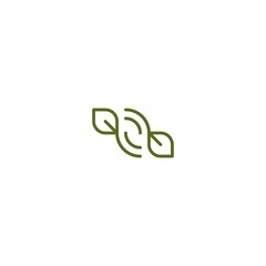 Leaf Nature Organic Outline Creative Abstract Ecology Icon Logo Design Template Element Vector