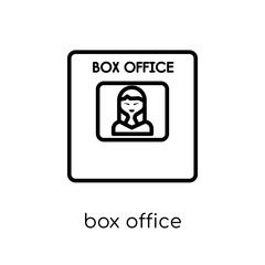 box office icon. Trendy modern flat linear vector box office icon on white background from thin line Cinema collection