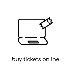 Buy Tickets Online icon. Trendy modern flat linear vector Buy Tickets Online icon on white background from thin line Cinema collection