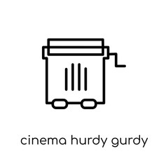 cinema hurdy gurdy icon. Trendy modern flat linear vector cinema hurdy gurdy icon on white background from thin line Cinema collection