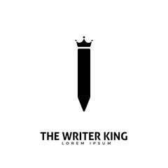Abstract logo of a Pencil with a crown