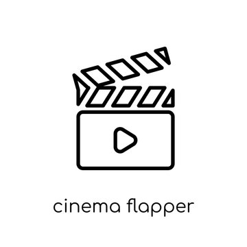 cinema flapper icon. Trendy modern flat linear vector cinema flapper icon on white background from thin line Cinema collection