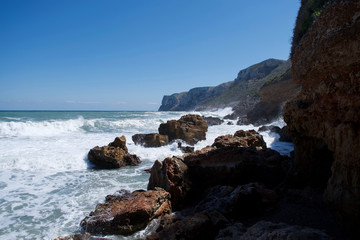 rocks and sea in the mediterranean