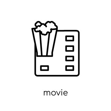 Movie icon. Trendy modern flat linear vector Movie icon on white background from thin line Cinema collection