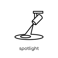 Spotlight icon. Trendy modern flat linear vector Spotlight icon on white background from thin line Cinema collection