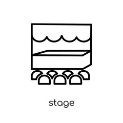 Stage icon. Trendy modern flat linear vector Stage icon on white background from thin line Cinema collection