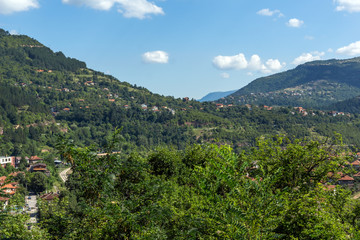 Naklejka na ściany i meble Amazing Landscape with Iskar Gorge and village of Tserovo , Balkan Mountains, Bulgaria