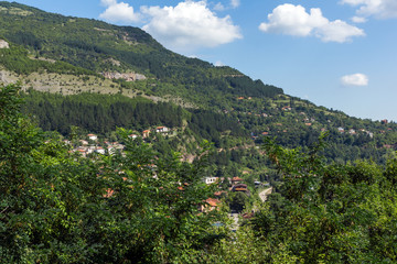 Fototapeta na wymiar Amazing Landscape with Iskar Gorge and village of Tserovo , Balkan Mountains, Bulgaria