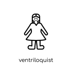 Ventriloquist icon. Trendy modern flat linear vector Ventriloquist icon on white background from thin line Cinema collection