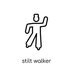 stilt walker icon. Trendy modern flat linear vector stilt walker icon on white background from thin line Circus collection, outline vector illustration