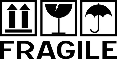 Stcker: fragile - hadle with care - this way up