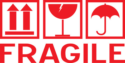 Stcker: fragile - hadle with care - this way up