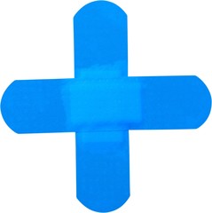 Obraz premium Crossed Blue Sticking Plasters - Isolated