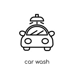 Car wash icon. Trendy modern flat linear vector Car wash icon on white background from thin line Cleaning collection