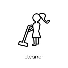 Cleaner icon. Trendy modern flat linear vector Cleaner icon on white background from thin line Cleaning collection