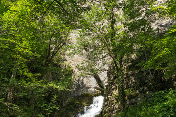 Fototapeta na wymiar Landscape with Iskar Gorge and Vazov trail, Balkan Mountains, Bulgaria