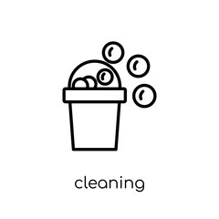 Cleaning icon. Trendy modern flat linear vector Cleaning icon on white background from thin line Cleaning collection