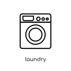 Laundry icon. Trendy modern flat linear vector Laundry icon on white background from thin line Cleaning collection