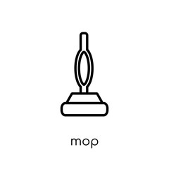 Mop icon. Trendy modern flat linear vector Mop icon on white background from thin line Cleaning collection