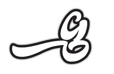 g black and white alphabet letter logo icon design