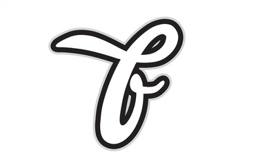 f black and white alphabet letter logo icon design