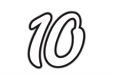 10 black and white number logo icon design