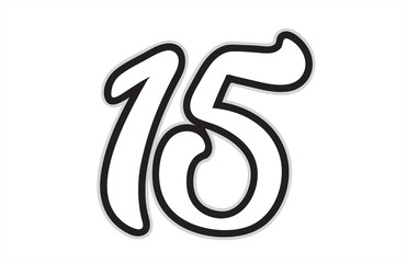 15 black and white number logo icon design