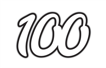 100 black and white number logo icon design