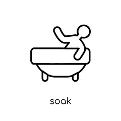 Soak icon. Trendy modern flat linear vector Soak icon on white background from thin line Cleaning collection