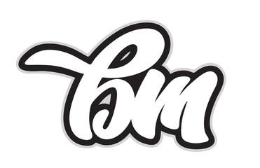 Naklejka premium bm b m black and white alphabet letter logo combination icon design