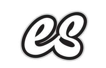 es e s black and white alphabet letter logo combination icon design