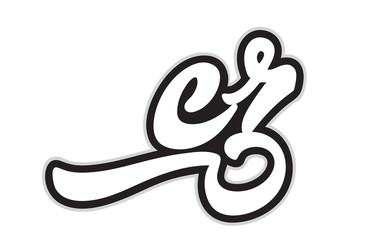 cz c z black and white alphabet letter logo combination icon design