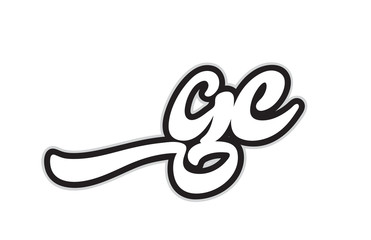 gc g c black and white alphabet letter logo combination icon design