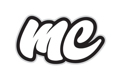 mc m c black and white alphabet letter logo combination icon design - obrazy, fototapety, plakaty