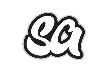 sa s a black and white alphabet letter logo combination icon design