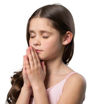 Little Girl Praying Isolated