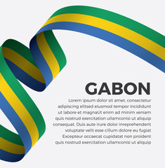 Gabon flag, vector illustration on a white background