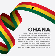 Ghana flag, vector illustration on a white background