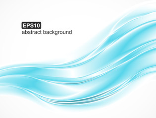 Obraz premium Abstract blue waves background. Vector design for banners, presentations, flyers, invitations.