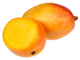 WHOLE AND HALF MANGO CUT OUT